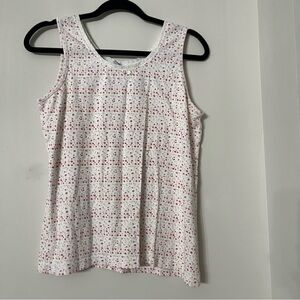 Vintage Bobbie Brooks Floral White Tank Size Large 12/14